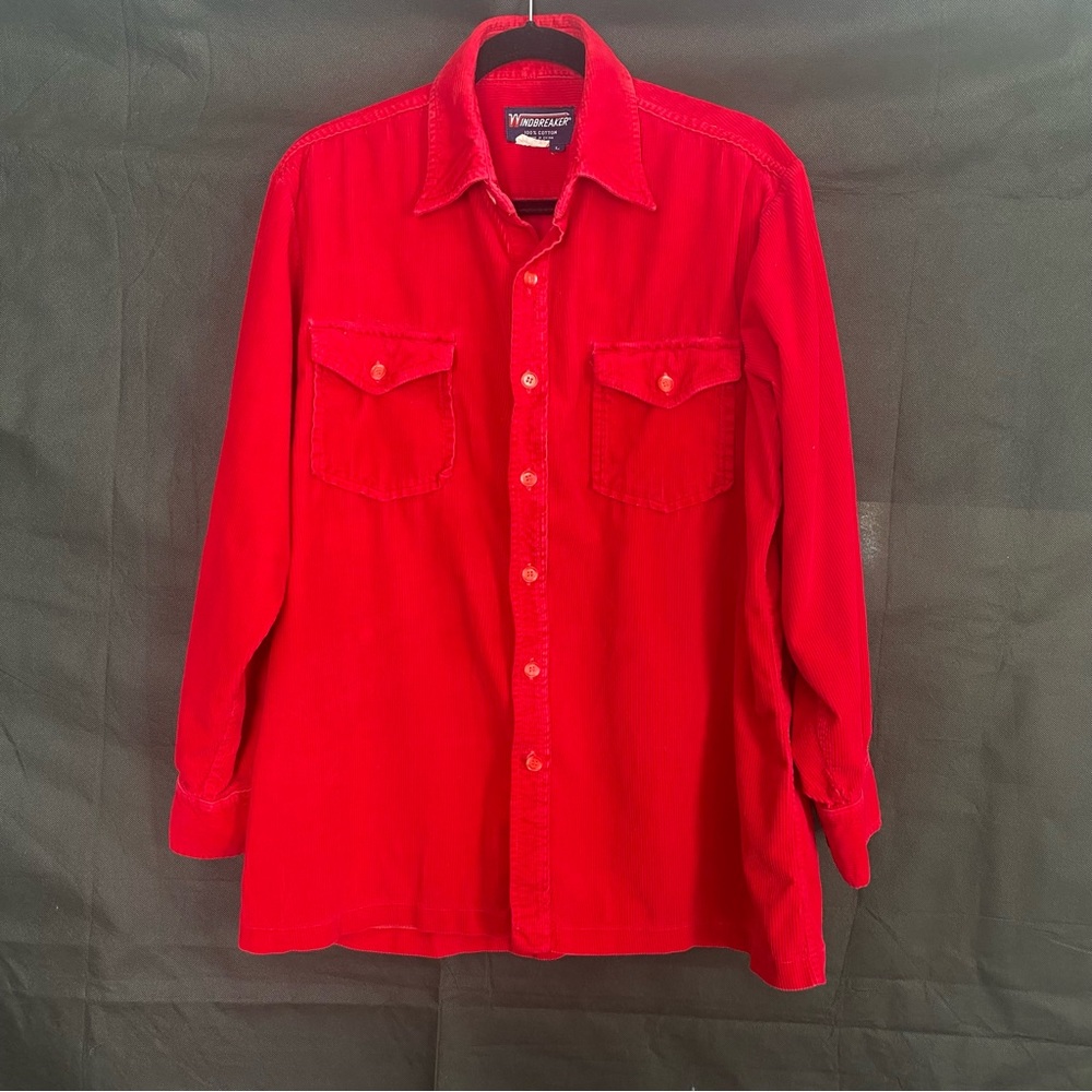 Vintage Red Corduroy Button Shirt
